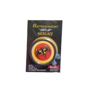 Lot Of 5 Light Up Color Changing Flashing Bat Disk Necklace Clip On Disk Include